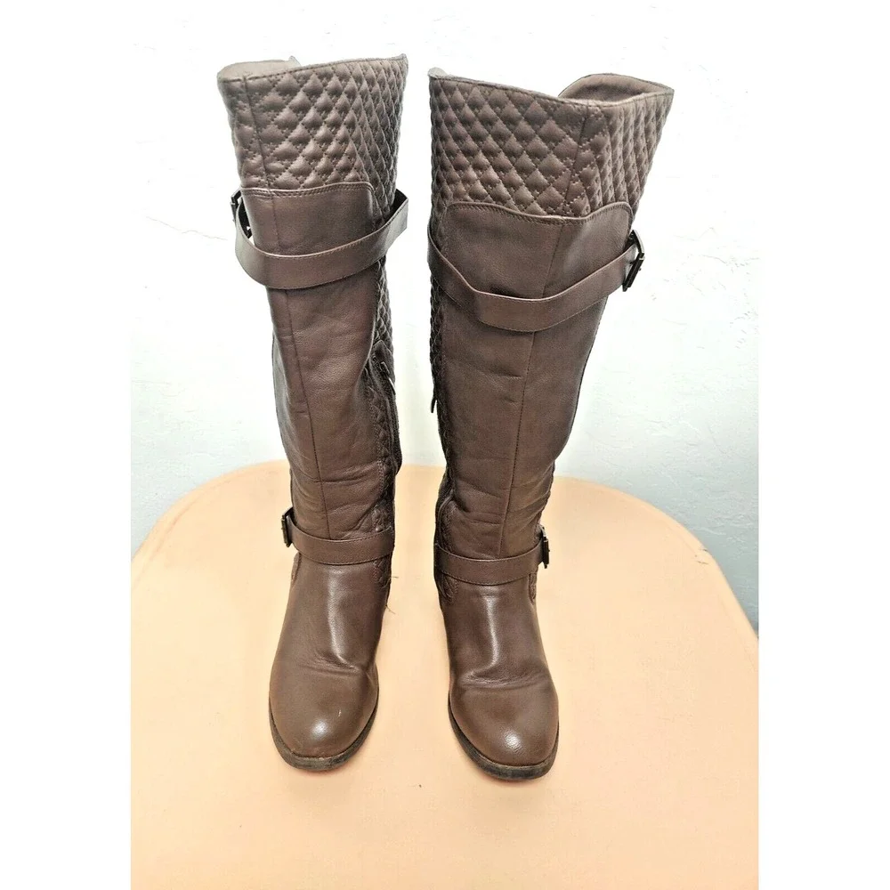 Nicole Womens Brwon Knee‎ High Fashion Boots Size 10W 41740093